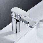 Brass Modern Single Handle Basin Mixer Hot Cold Basin Taps In Chrome