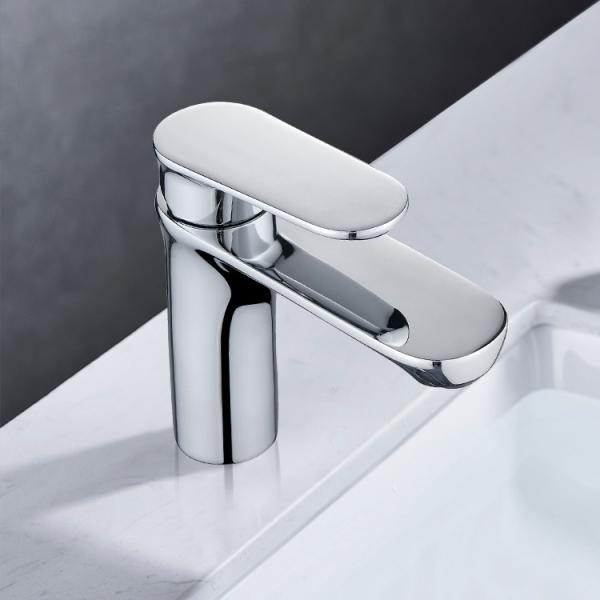 Buy cheap Brass Modern Single Handle Basin Mixer Hot Cold Basin Taps In Chrome from wholesalers