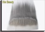 Silver Grey Swiss Lace Human Hair Lace Closure With 130% Density