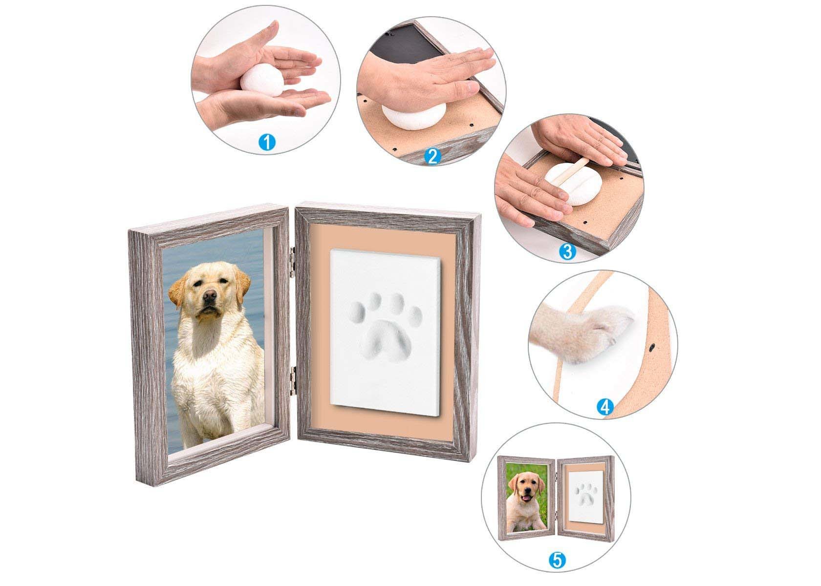 Paw Print Keepsake Frame Ornament , Non toxic Soft Light Pet Picture Frames