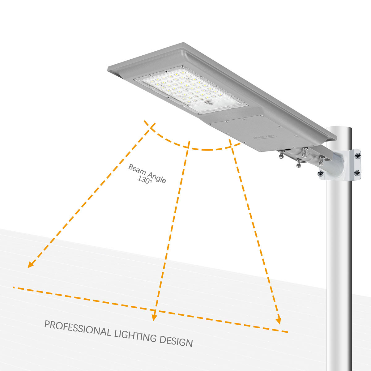 SMD2835 Solar Powered LED Street Lights Waterproof Slim Body 170lm/W 50000 Hours