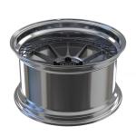Polished Lip Forged Rims 2 Piece PC Deep Dish For Audi S3 Gun Metal Spokes