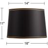Buy cheap 300*200mm Hardback Lamp Shade 2 Way Reversible Black Drum 2 Gold Line from wholesalers