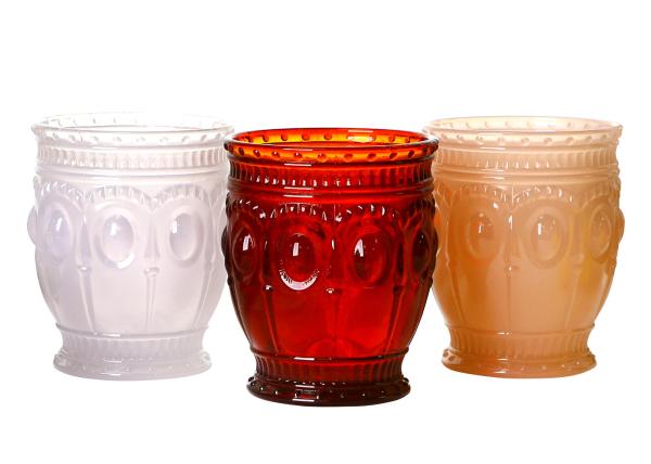 Quality Food Safety Solid Colored 85mm 9 Ounce Wine Goblet Glass SGS Certification for sale