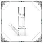 Grace Straight Tube Clear Glass Bong With Birdcage Perc Hookah For Smoking 15''