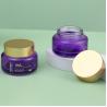 Buy cheap Luxury Empty Glass Face Cream Jar 30g Refillable Body Butter Jars 1oz Cosmetic Round Purple Glass Jars with Golden Matte Lids from wholesalers