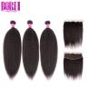 Buy cheap Virgin Malaysian Human Hair Weft With 13*4 Swiss Lace Frontal Kinky Straight Hair Bundle from wholesalers