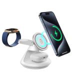 Desktop Rotating 3 In 1 Wireless Charging Stand 15W For Phone Watch Earphone