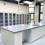 Buy cheap 4 Drawers Lab Island Bench Chemical Resistant L Biology Laboratory Furniture from wholesalers