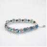 Buy cheap Sterling Silver Created Blue Topaz Clear CZ Diamonds Tennis Bracelet(B02BLUE) from wholesalers