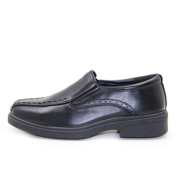 Buy cheap Punch Shape Versatile Kids Black Leather School Shoes With Elastic Straps from wholesalers