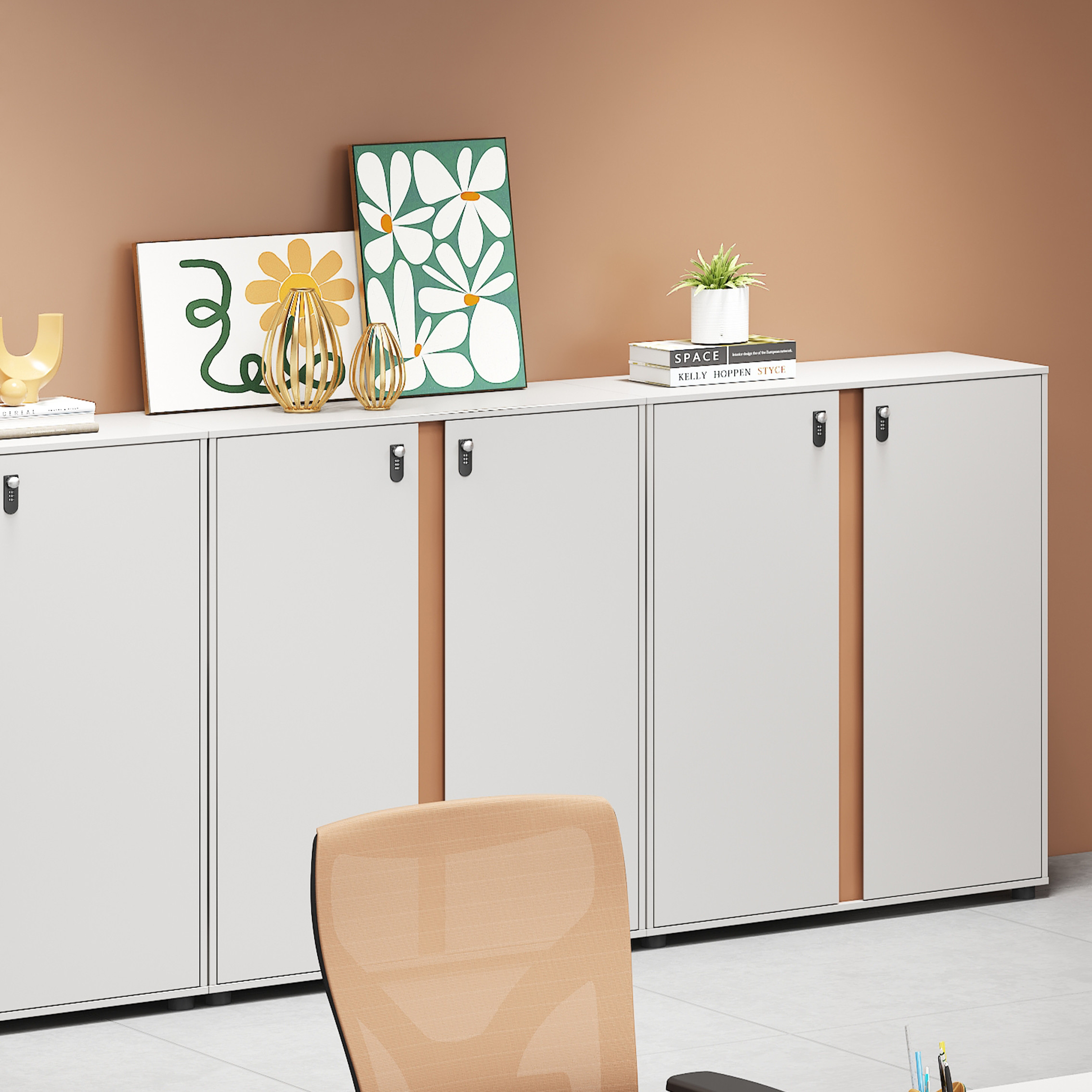 Office Furniture Steel File Cabinet Cupboard Index Card Padlock Filing Cabinet For Desk