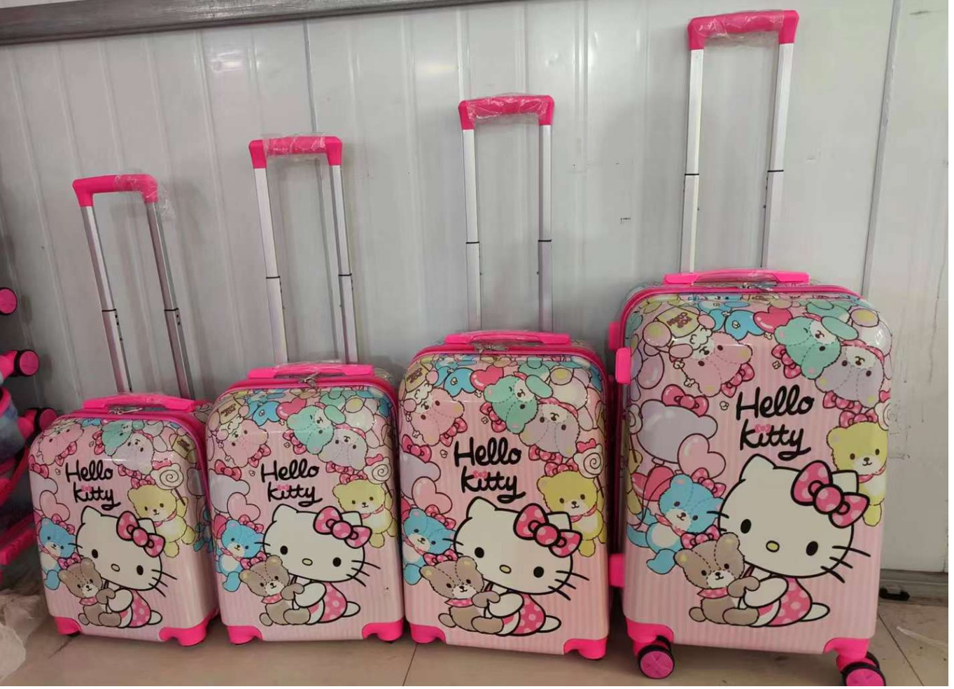 Pink Kt Baby Suitcase With Spinner Wheel Handle Lightweight Unicorns Carry On Luggage For Girls Kids Hello Kitties