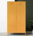 1.0mm Steel Storage Cabinet Bedroom Clothes 2 Door Metal Wardrobe