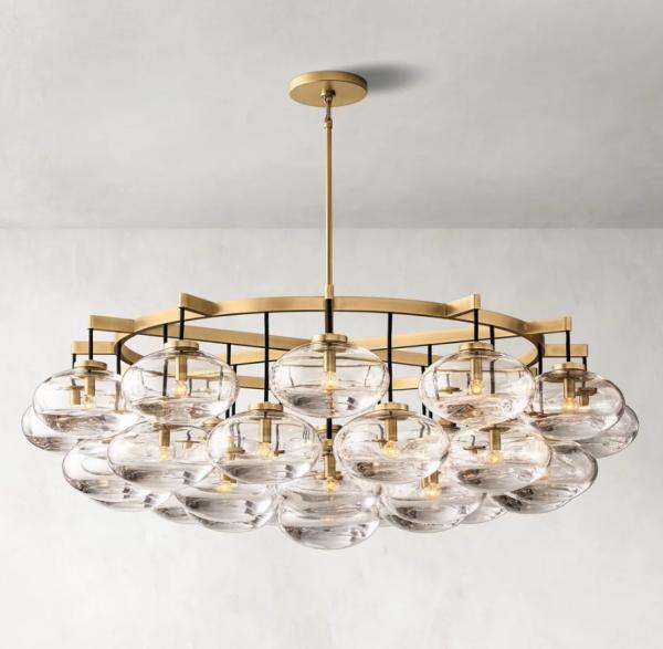 Bulb Type Incandescent Antique Farmhouse Chandelier Glass Ceiling Light Classic