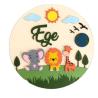Buy cheap Customized Round Wooden Slices Door Wall Refrigerator Kitchen Cabinet Decorative from wholesalers