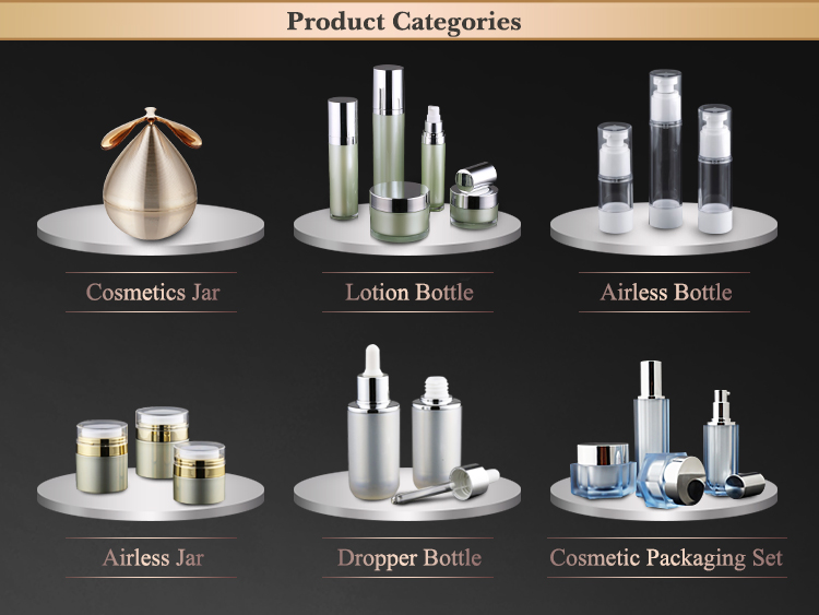 Oval Shape Acrylic Cosmetics Logo Printing Service Two-Chamber Chamber Container
