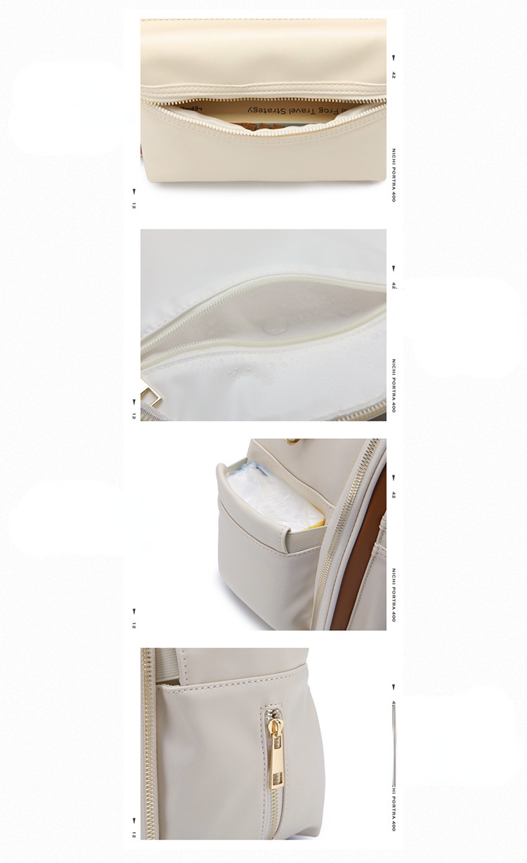 New PU Leather Mommy Nappy Bag Portable Baby Bottle Backpack Multifunction Travel Maternity Diaper Bag witth Stroller Strap