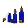 Buy cheap 1oz Empty Amber Black Essential Oil Glass Dropper Bottles With Bamboo Lids from wholesalers