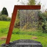 SGS Decorative Outdoor Corten Steel Rain Curtain Water Feature 2mm Thick