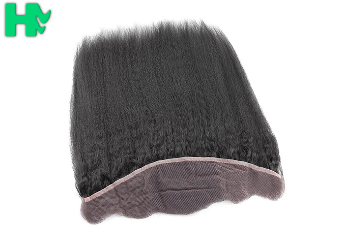 Virgin Brazilian Human Hair Kinky Straight 13*4 Frontal Wefts Lace Hair Closure Ear To Ear