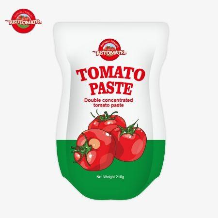 The 210g Stand-Up Sachet Tomato Paste Meets ISO HACCP BRC And FDA Production
