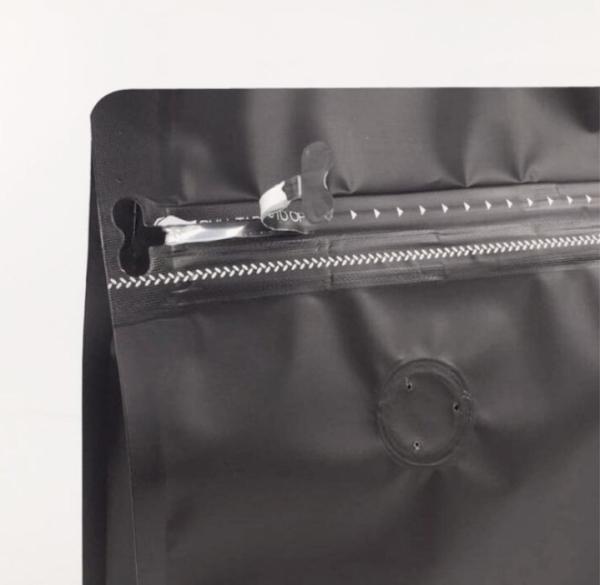 Buy cheap 1KG flat bottom black aluminum foil zip-lock bags stand up pouches for air valve coffee from wholesalers