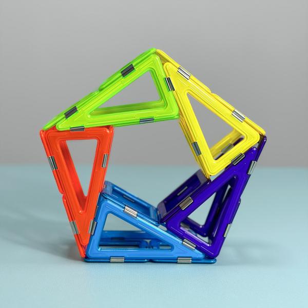 Buy cheap Colorful Geometric Magnetic Tiles Freestyle Pentaram Shapes Building Blocks Set from wholesalers