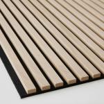 Natural Wood Finish 9mm PET Base Board 12mm Wood Slat Acoustic Panel Wall