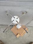 White And Black IV Pole Hospital Stainless Steel Infusion Stand With Hooks