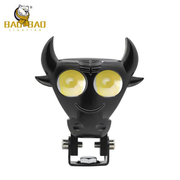 Buy cheap Black Bull Horn Cartoon White Yellow Motorbike Spotlight LED Lamp Accessories from wholesalers