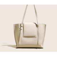 Buy cheap Armpit White Leather Tote Handbags BSCI Zip Top Tote Bag product
