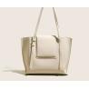 Buy cheap Armpit White Leather Tote Handbags BSCI Zip Top Tote Bag from wholesalers