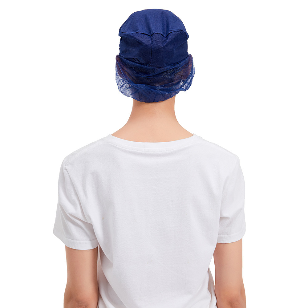Customized Disposable Nonwoven Snood Cap Cap Working Cap With Brim For Food Industry Factory