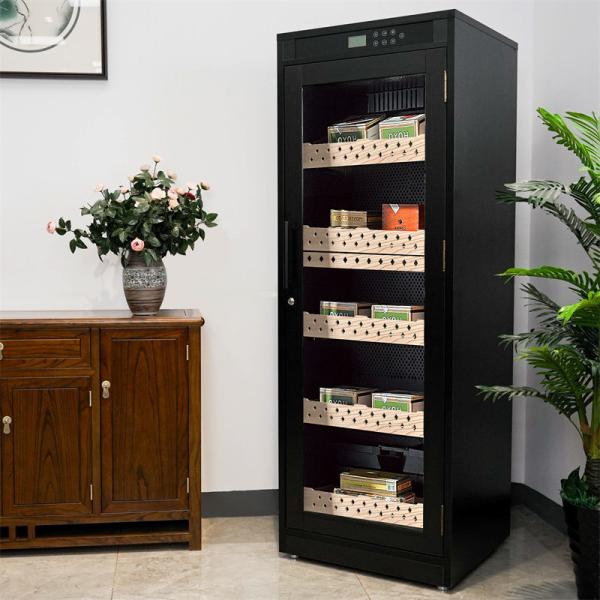 Buy cheap Large Capacity Black Wood Frame Cigar Cooler Humidifier Cabinet from wholesalers