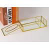 Buy cheap luxury creative three grid brass glass tissue box European home office hotel desktop dust tissue paper box from wholesalers