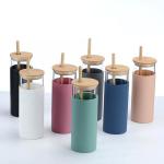 Colorful Portable Dishwasher Safe Glass Tumbler With Silicone Sleeve High