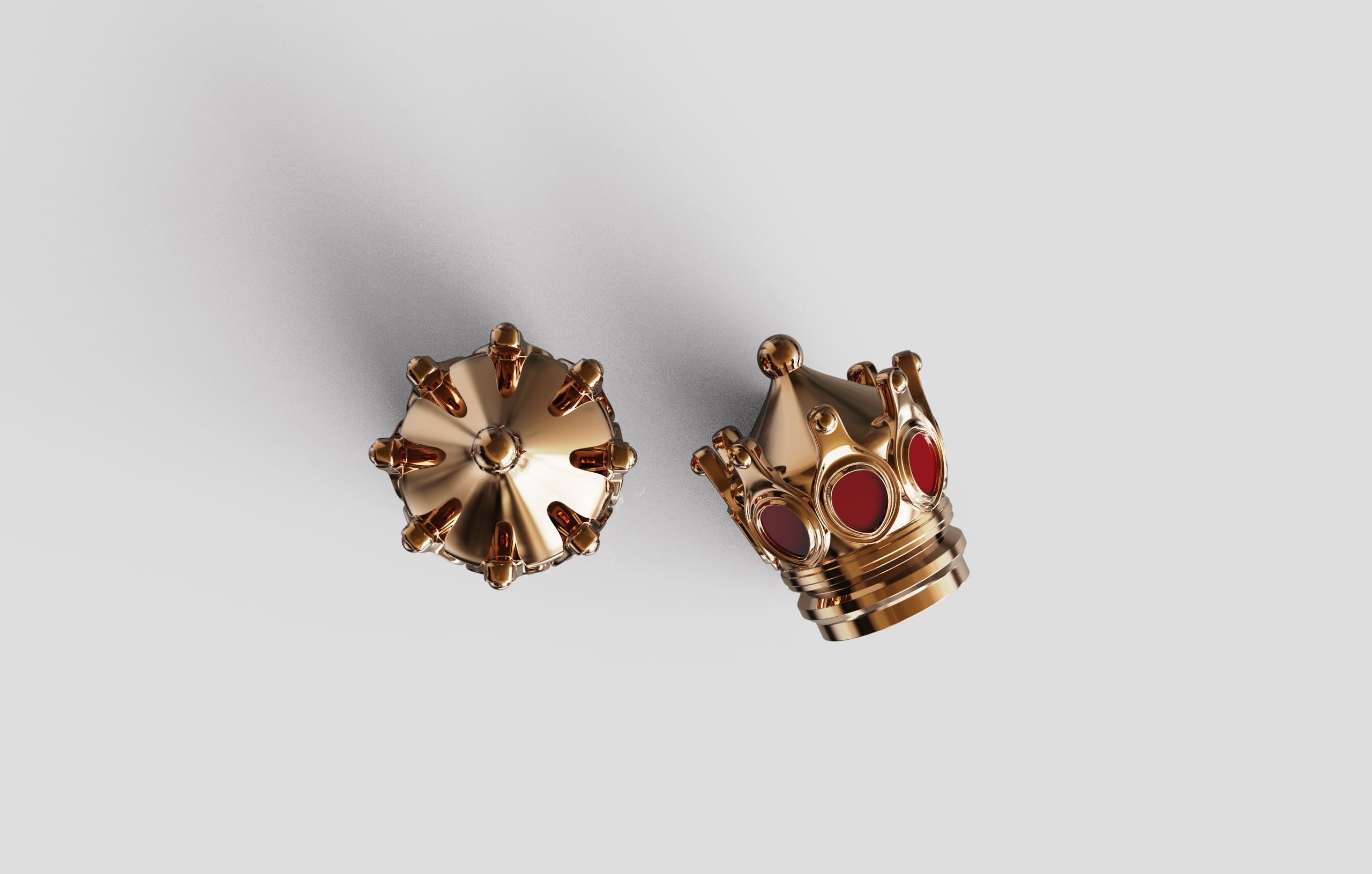 Shiny Gold Customized Crown-shaped Zamak Perfume Caps Zinc Perfume Bottle Caps