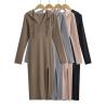 Buy cheap Summer V Neck Long Sleeved Slim Hooded Dress With Side Slit Buttock Skirt from wholesalers