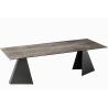 Buy cheap Elegant Rectangle Dining Room Table 2.0 Meter Moka Frosted Top Long Life Span from wholesalers