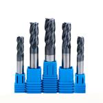Tungsten Carbide Corner Radius 55HRC 4 Flutes End Mills AlTiSiN Coating