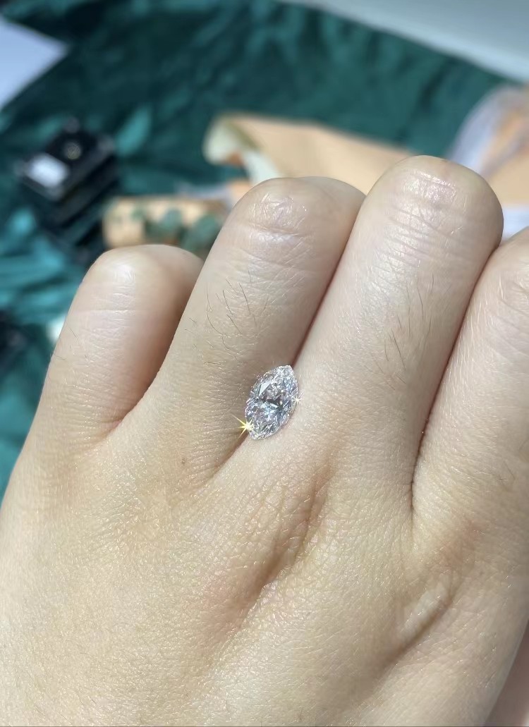0.84 Carat Lab Grown Fancy Diamonds Customizable Marquise White