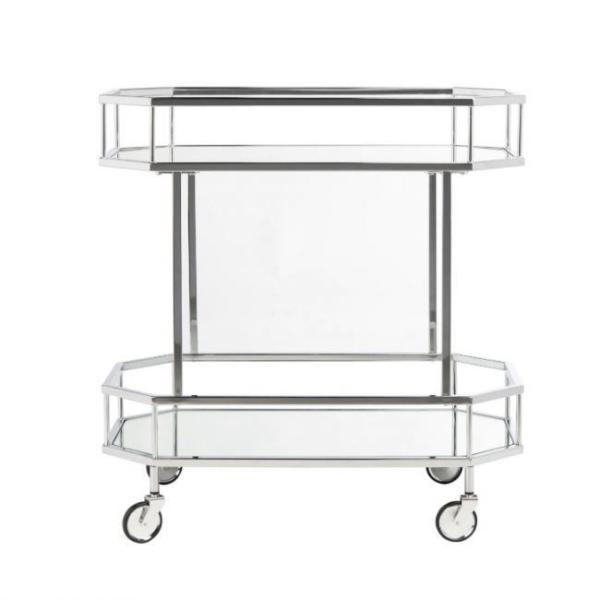 Buy cheap Wedding Catering minimalist Bar Serving Cart Metal Glass Tea Wine Serving Trolley from wholesalers