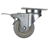 Buy cheap Iron Brake PVC Caster Wheels 130KG M12 Threaded Stem Caster Flat Steering product