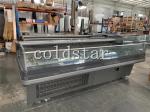 Supermarket service counter open top meat display refrigerator