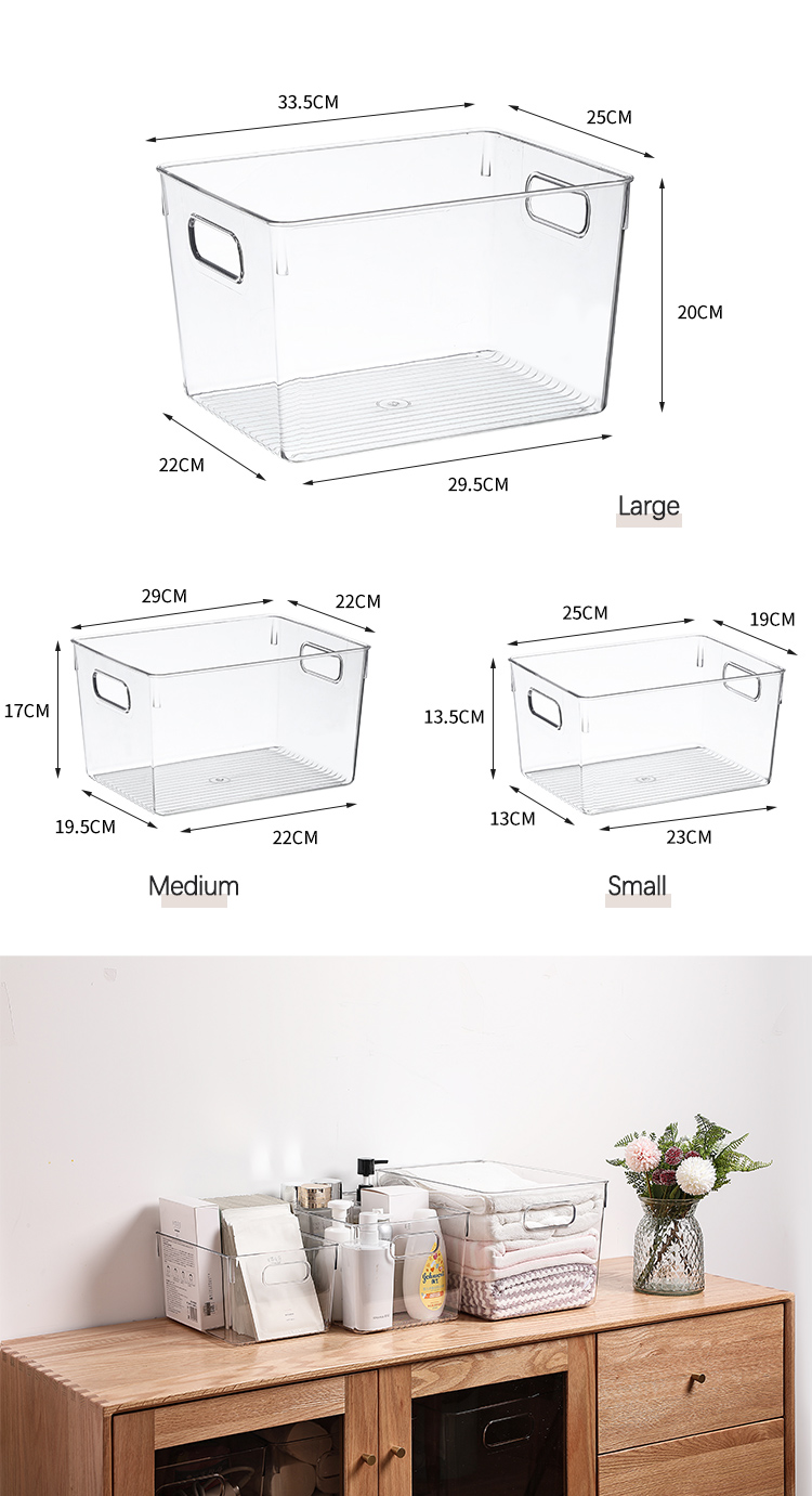 10L Clear Organizing Bins Load 10kg Clear Plastic Storage Containers