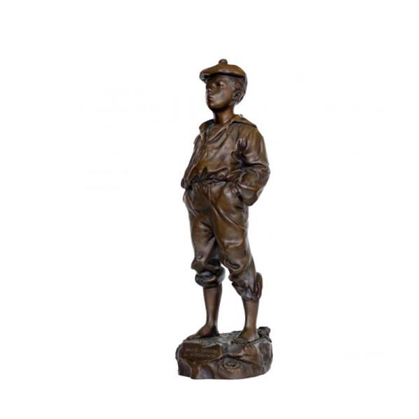 Buy cheap Classical Bronze Children Antique Cast Iron Statues Crafts For Home Decoration from wholesalers