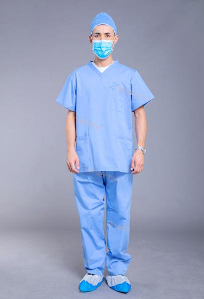 Buy cheap Reusable Unisex V Neck 3 Pockets Medical Scrub Suit from wholesalers