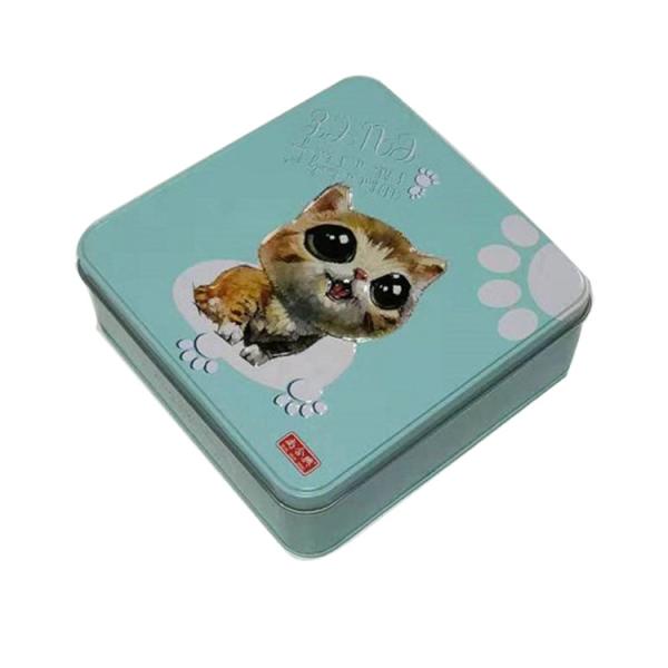 Embossed Square Tin Box with Lid Lower Price Tin Cans Wholesale Metal Containers