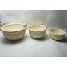 Buy cheap Dolomite Ceramic Houseware Ceramic Nesting 3 Embossed Basket Bowl With Ear from wholesalers